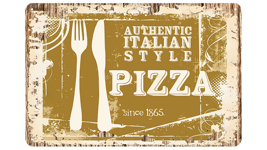 Metalen wandbord | Authentic Italian sytle pizza | Since 1865 |