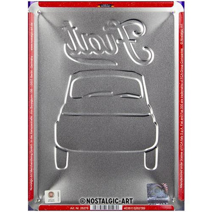 Metalen wandbord | Fiat 500 | The Italian Classic | 20x15cm |