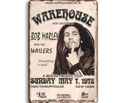 Metalen wandbord | Bob Marley and The Wailers | Warehouse |