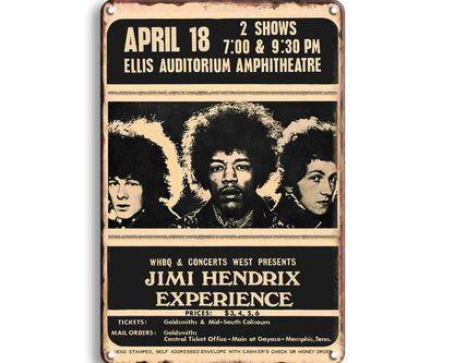 Metalen wandbord | Jimi Hendrix experience |