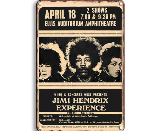 Metalen wandbord | Jimi Hendrix experience |