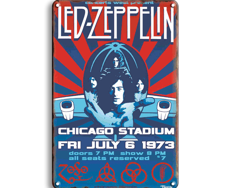Metalen wandbord | Led Zeppelin | Chicago Stadium |