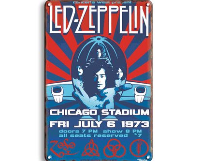 Metalen wandbord | Led Zeppelin | Chicago Stadium |
