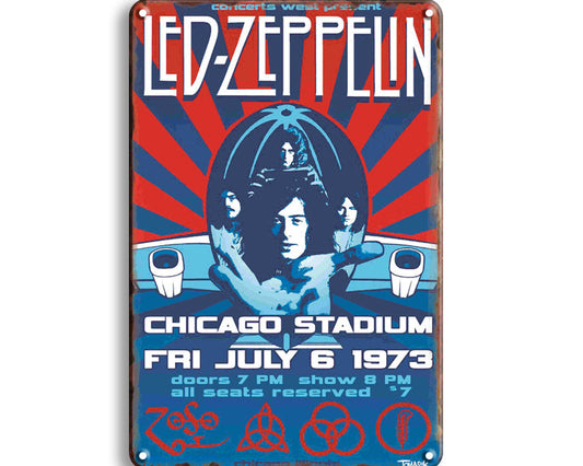 Metalen wandbord | Led Zeppelin | Chicago Stadium |