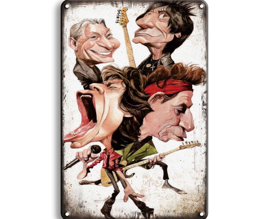 Metalen wandbord | The Rolling Stones hoofden |