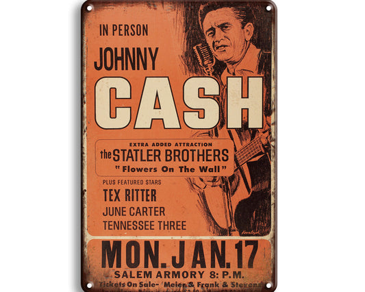 Metalen wandbord | Johnny Cash in person |