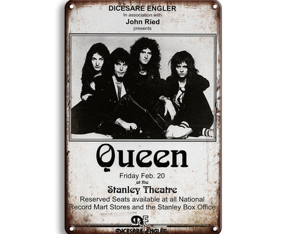 Metalen wandbord | Queen | Stanley Theatre |