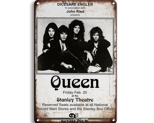 Metalen wandbord | Queen | Stanley Theatre |