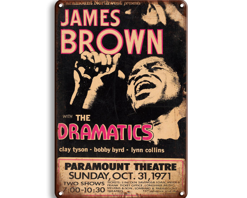 Metalen wandbord | James Brown | With the dramatics |