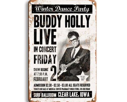 Metalen wandbord | Buddy Holly |