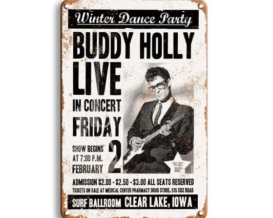 Metalen wandbord | Buddy Holly |
