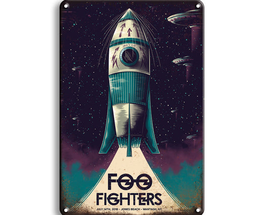 Metalen wandbord | Foo Fighters | Raket |