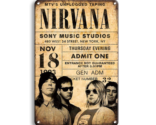 Metalen wandbord | Nirvana | Music Studios |