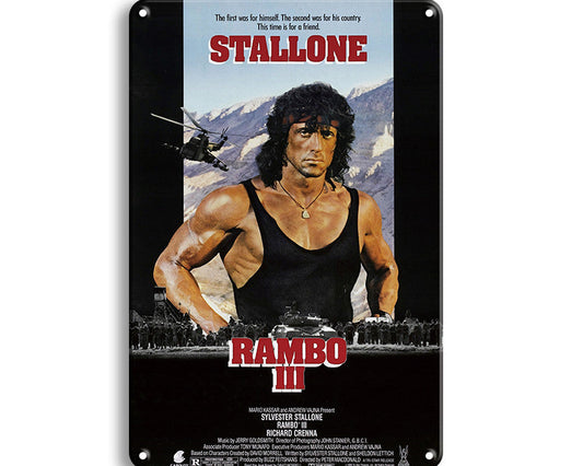 Metalen wandbord | Stallone | Rambo III |