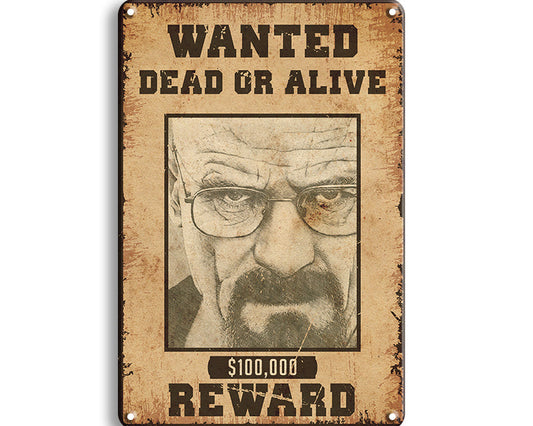 Metalen wandbord | Wanted | Dead or alive |