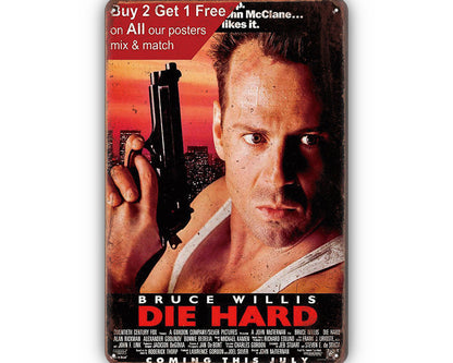 Metalen wandbord | Bruce Willis | Die Hard |