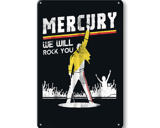 Metalen wandbord | Freddie Mercury | We will rock you |