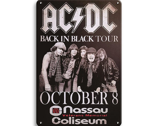 Metalen wandbord | ACDC | Back in black tour |