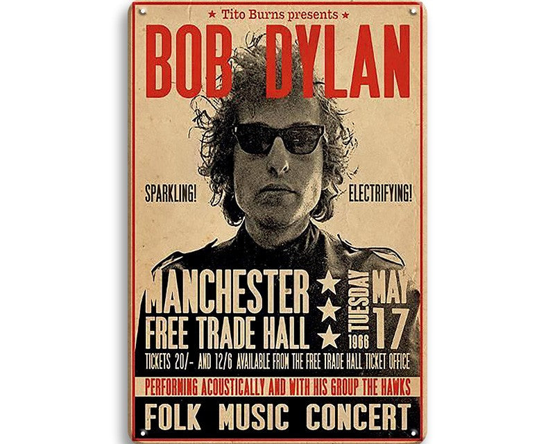 Metalen wandbord | Bob Dylan | Manchester |