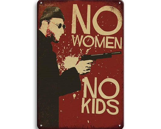 Metalen wandbord | No women no kids |