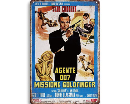Metalen wandbord | Agente 007 | Missione Goldfinger |