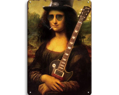 Metalen wandbord | Mona Lisa | Gitaar |