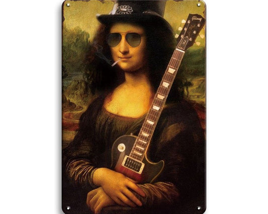 Metalen wandbord | Mona Lisa | Gitaar |