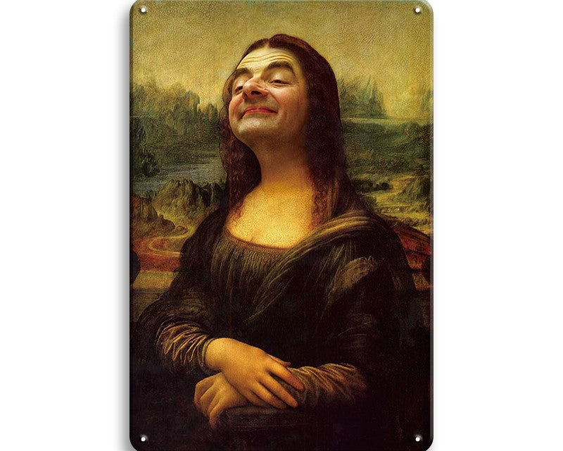 Metalen wandbord | Mona Lisa | Mr. Bean |