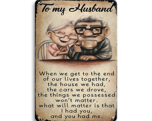 Metalen wandbord | To my husband |