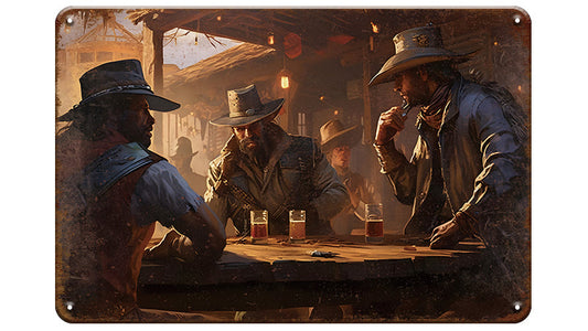 Metalen wandbord | Cowboys |