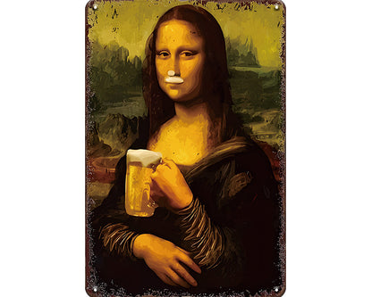 Metalen wandbord | Mona Lisa | Bier |