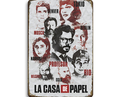 Metalen wandbord | La Casa De Papel |