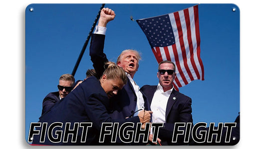 Metalen wandbord | Donald Trump | Fight fight fight |