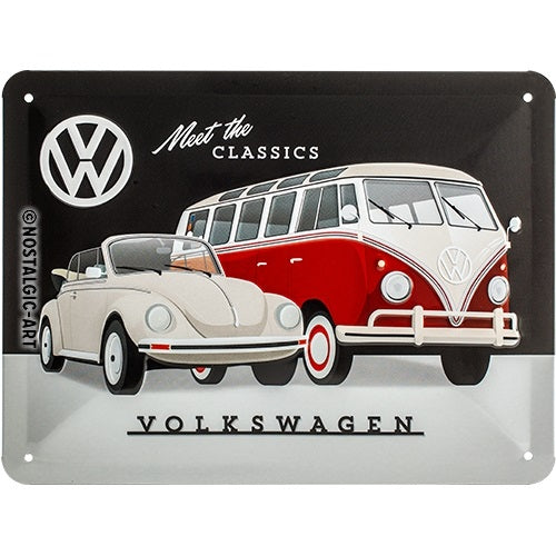 Metalen wandbord | Volkswagen | Meet The Classics | 15x20cm |