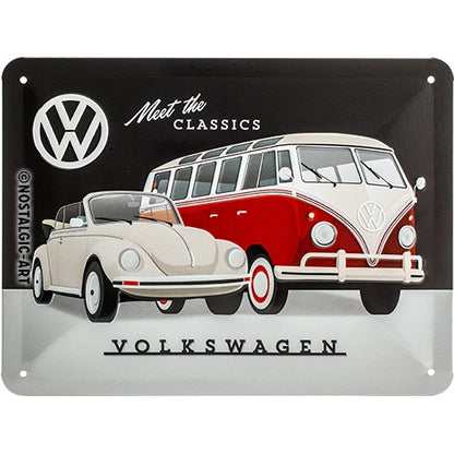 Metalen wandbord | Volkswagen | Meet The Classics | 15x20cm |