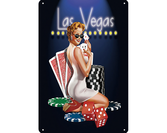 Metalen wandbord | Las Vegas poker |