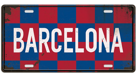 Metalen wandbord | Barcelona | Kentekenplaat | 15x30cm |