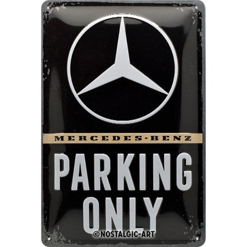 Metalen wandbord | Mercedes parking only | 30x20cm |