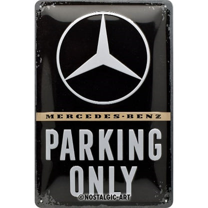 Metalen wandbord | Mercedes parking only | 30x20cm |