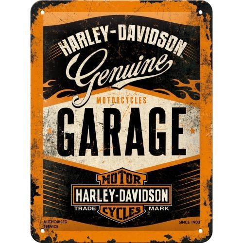 Metalen wandbord | Harley-Davidson garage | 20x15cm |