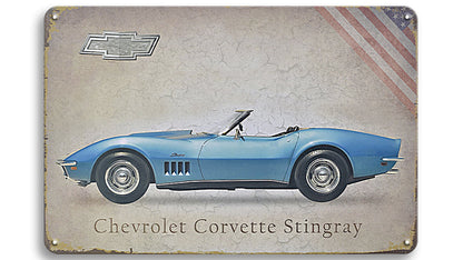 Metalen wandbord | Chevrolet Corvette Stringray |