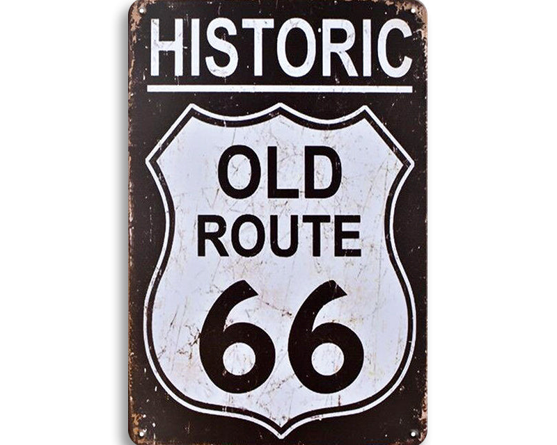 Metalen wandbord | Historic old Route 66 |