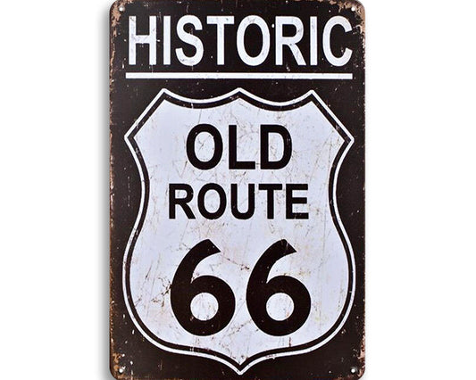 Metalen wandbord | Historic old Route 66 |