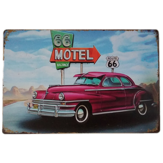 Metalen wandbord | Route 66 | Motel |