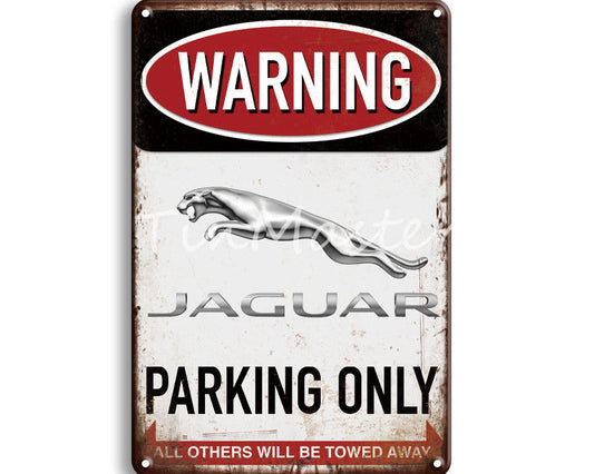 Metalen wandbord | Warning | Jaguar parking only |