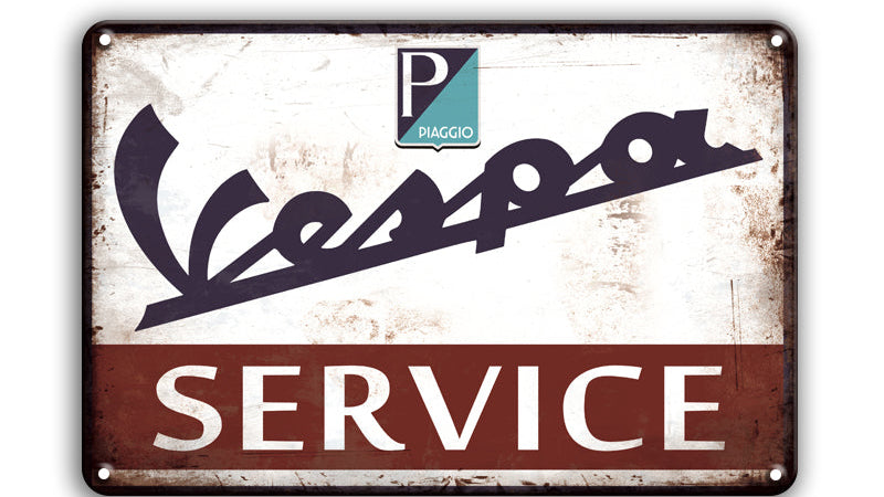 Metalen wandbord | Piaggio Vespa service |