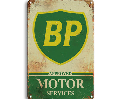 Metalen wandbord | BP | Motor services |