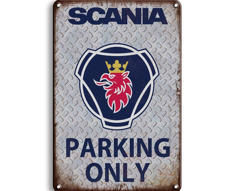 Metalen wandbord | Warning Scania parking only |