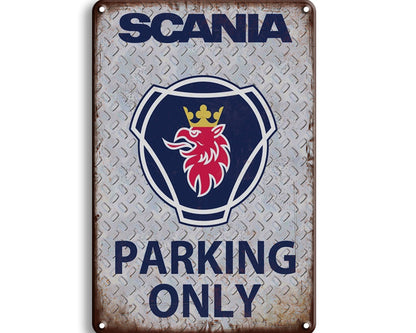 Metalen wandbord | Warning Scania parking only |
