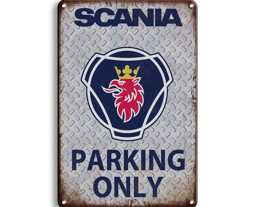 Metalen wandbord | Warning Scania parking only |